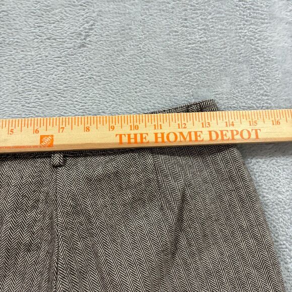 LL Bean Pants Straight Leg 4P Brown‎ Houndstooth Cotton Lined Classic Fit Womens - Picture 9 of 10